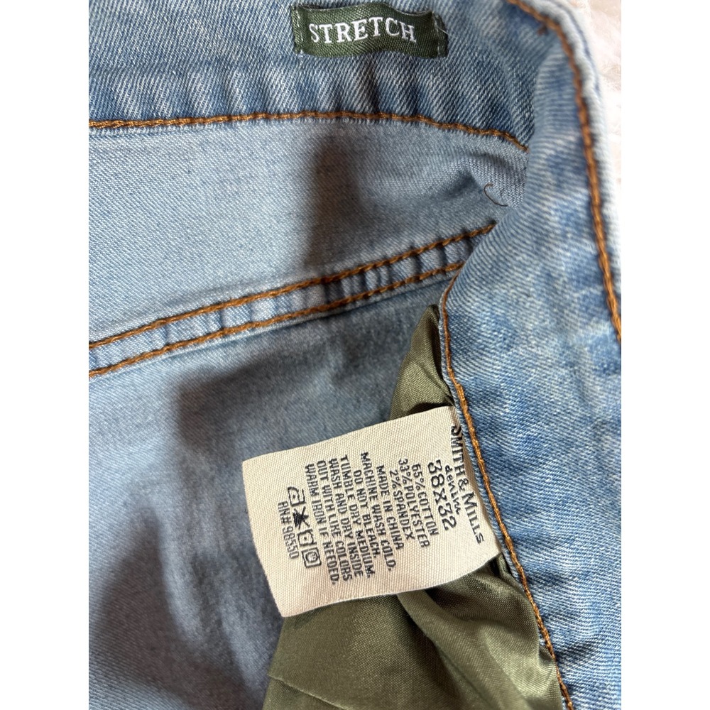 Smith & Mills Mens Straight Leg Jeans Medium Wash Blue Stretch Denim Size 38x30 - Picture 4 of 11